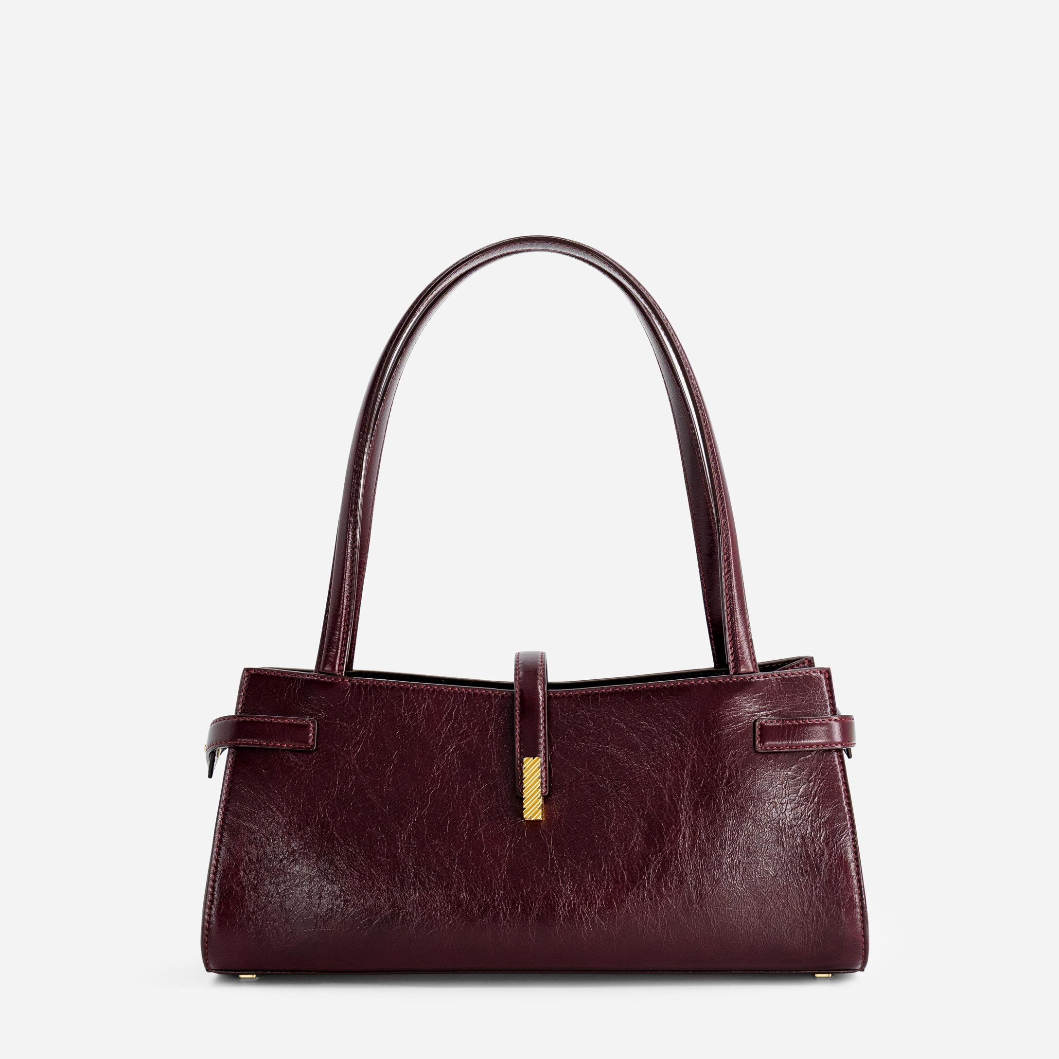 Isla Wide Tote - Crinkled Bordeaux