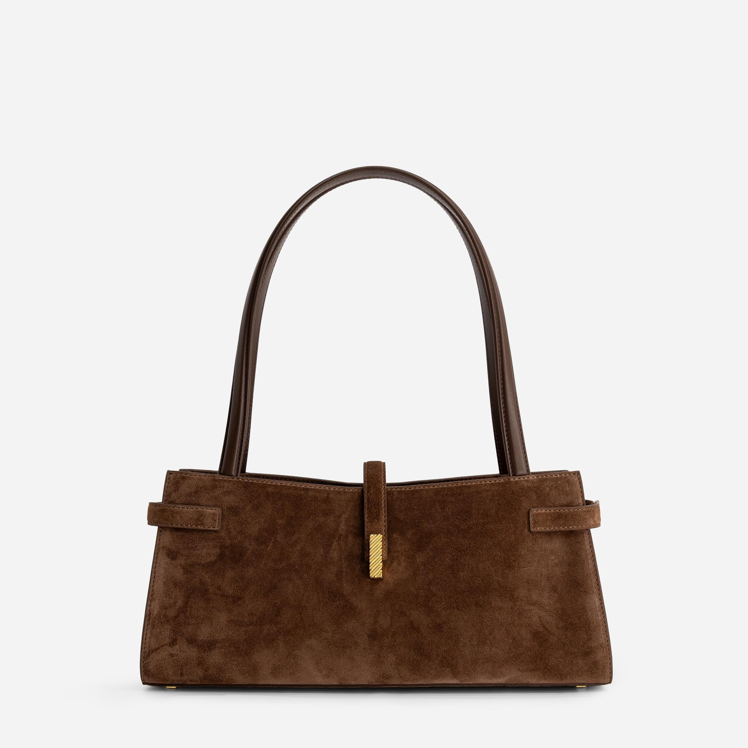 Isla Wide Tote - Suede Espresso