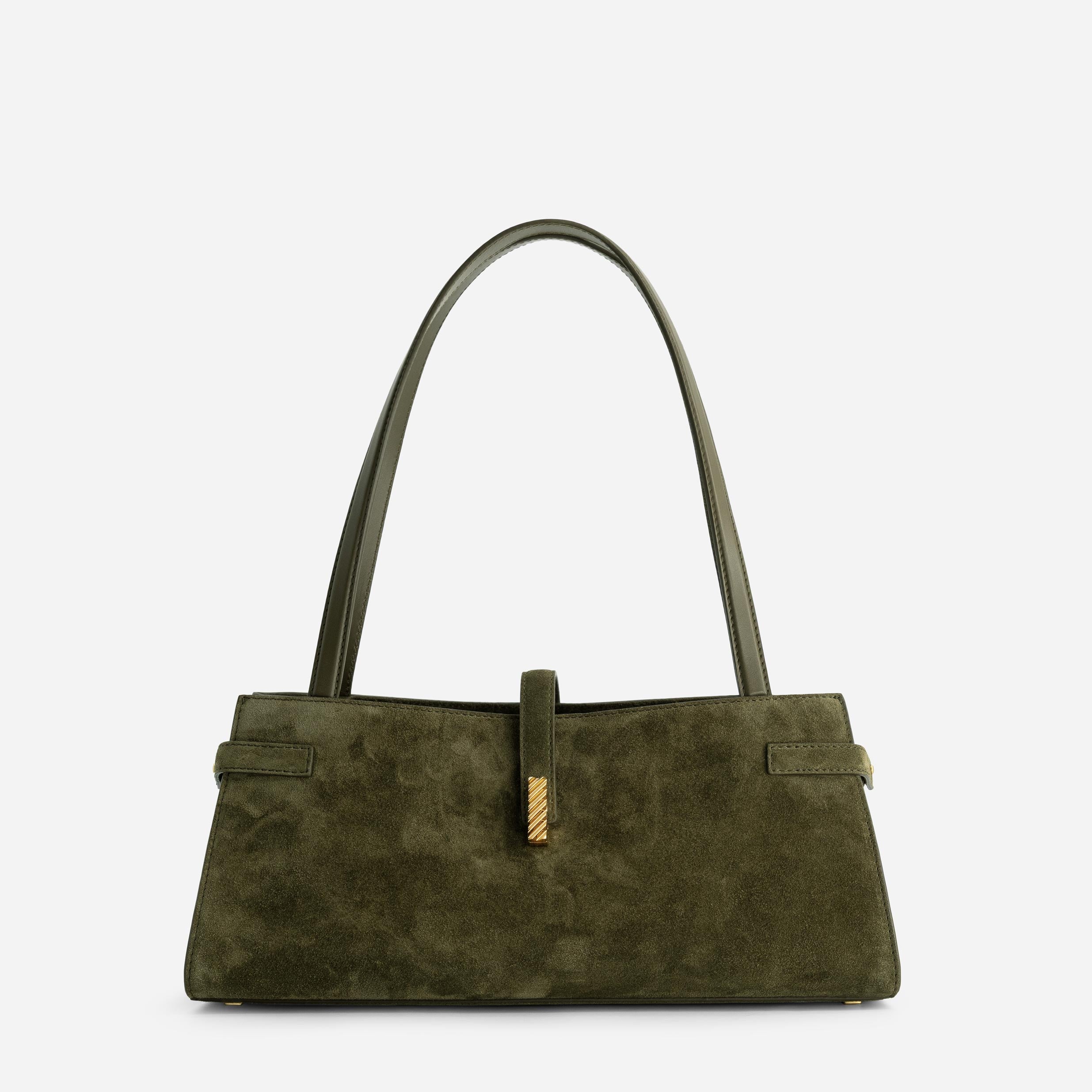 Isla Wide Tote - Suede Khaki