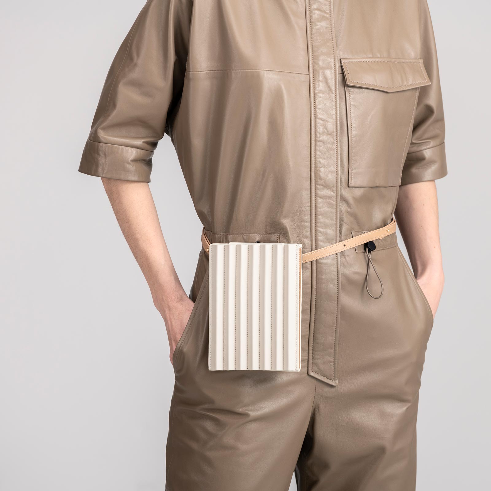 Pleated Tool Bag - Off White